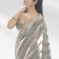 Trendy Saree Organza Grey Woven Saree