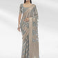 Trendy Saree Organza Grey Woven Saree