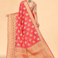 Trendy Saree Organza Pink Woven Saree