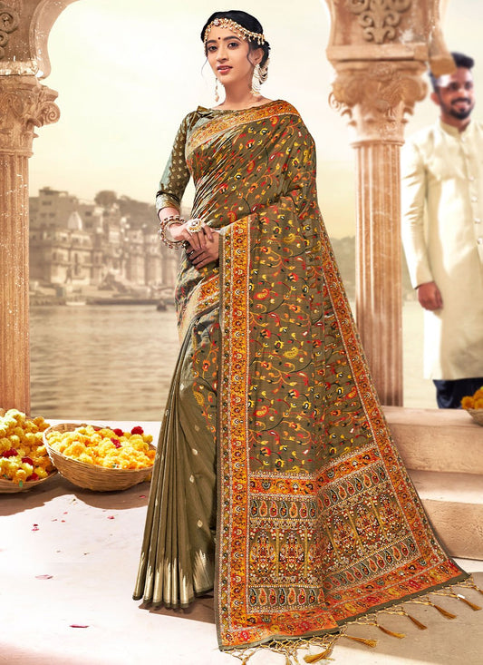 Trendy Saree Blended Cotton Multi Colour Woven Saree