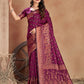 Trendy Saree Satin Silk Pink Woven Saree