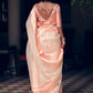 Classic Organza Peach Woven Saree