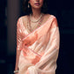Classic Organza Peach Woven Saree