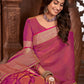 Trendy Saree Khadi Silk Linen Pink Woven Saree