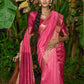 Bandhani Saree Raw Silk Rani Woven Saree