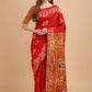 Contemporary Raw Silk Red Woven Saree
