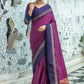 Contemporary Raw Silk Purple Woven Saree
