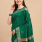 Trendy Saree Banglori Silk Raw Silk Green Sequins Saree