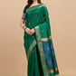 Trendy Saree Banglori Silk Raw Silk Green Sequins Saree