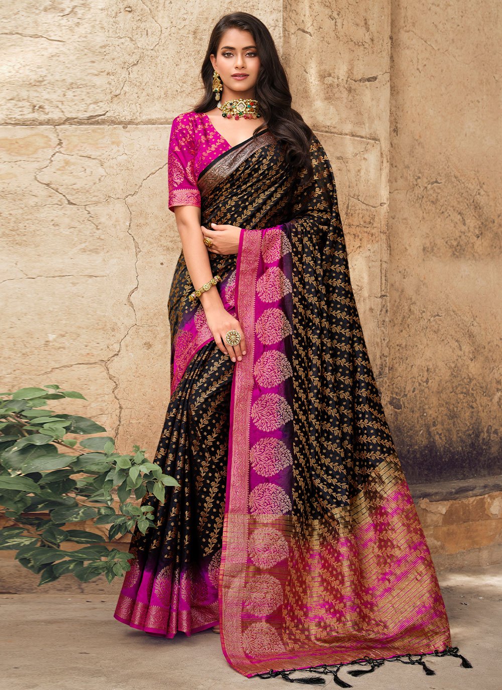 Trendy Saree Raw Silk Multi Colour Woven Saree