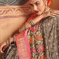 Classic Silk Grey Foil Print Saree