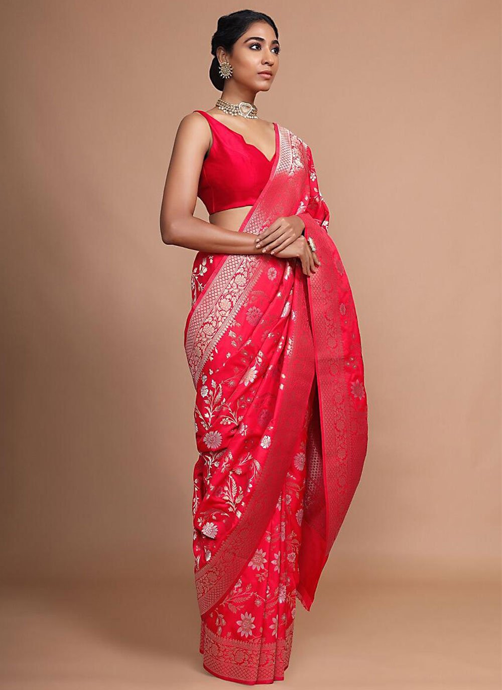 Contemporary Art Banarasi Silk Rani Woven Saree