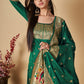 Pant Style Suit Banarasi Silk Green Woven Salwar Kameez