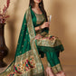 Pant Style Suit Banarasi Silk Green Woven Salwar Kameez