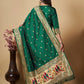 Pant Style Suit Banarasi Silk Green Woven Salwar Kameez