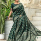 Classic Tussar Silk Green Woven Saree
