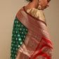 Classic Art Banarasi Silk Green Red Woven Saree