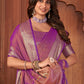 Classic Khadi Silk Linen Purple Woven Saree
