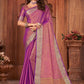 Classic Khadi Silk Linen Purple Woven Saree