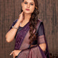 Classic Satin Silk Purple Woven Saree