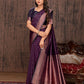 Classic Satin Silk Purple Woven Saree