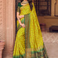 Classic Raw Silk Sea Green Woven Saree