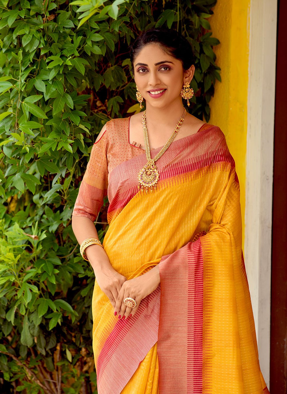 Classic Silk Yellow Woven Saree