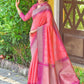 Designer Silk Pink Woven Saree
