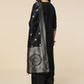 Designer Straight Salwar Suit Silk Black Woven Salwar Kameez