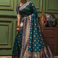 Classic Banarasi Silk Teal Woven Saree