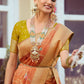 Designer Silk Tissue Orange Woven Saree