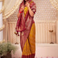 Classic Raw Silk Yellow Woven Saree