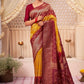 Classic Raw Silk Yellow Woven Saree