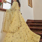 A Line Lehenga Art Silk Yellow Embroidered Lehenga Choli