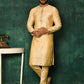 Kurta Pyjama Art Silk Yellow Woven Mens