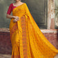 Trendy Saree Art Silk Yellow Embroidered Saree