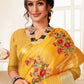 Trendy Saree Art Silk Yellow Embroidered Saree