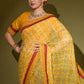Contemporary Chiffon Yellow Lace Saree