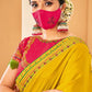 Classic Raw Silk Yellow Embroidered Saree