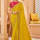 Classic Raw Silk Yellow Embroidered Saree