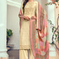 Straight Salwar Suit Pure Silk Yellow Buttons Salwar Kameez