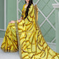 Trendy Saree Faux Georgette Yellow Patch Border Saree