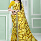 Trendy Saree Faux Georgette Yellow Patch Border Saree