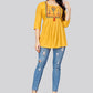 Casual Kurti Rayon Yellow Embroidered Kurtis