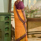 Classic Vichitra Silk Yellow Embroidered Saree