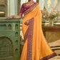 Classic Vichitra Silk Yellow Embroidered Saree