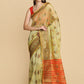 Traditional Saree Organza Yellow Weaving Saree