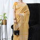 Classic Linen Tissue Yellow Strips Print Saree