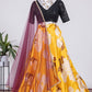 Lehenga Choli Satin Silk Yellow Print Lehenga Choli