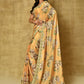Designer Chinon Yellow Digital Print Saree